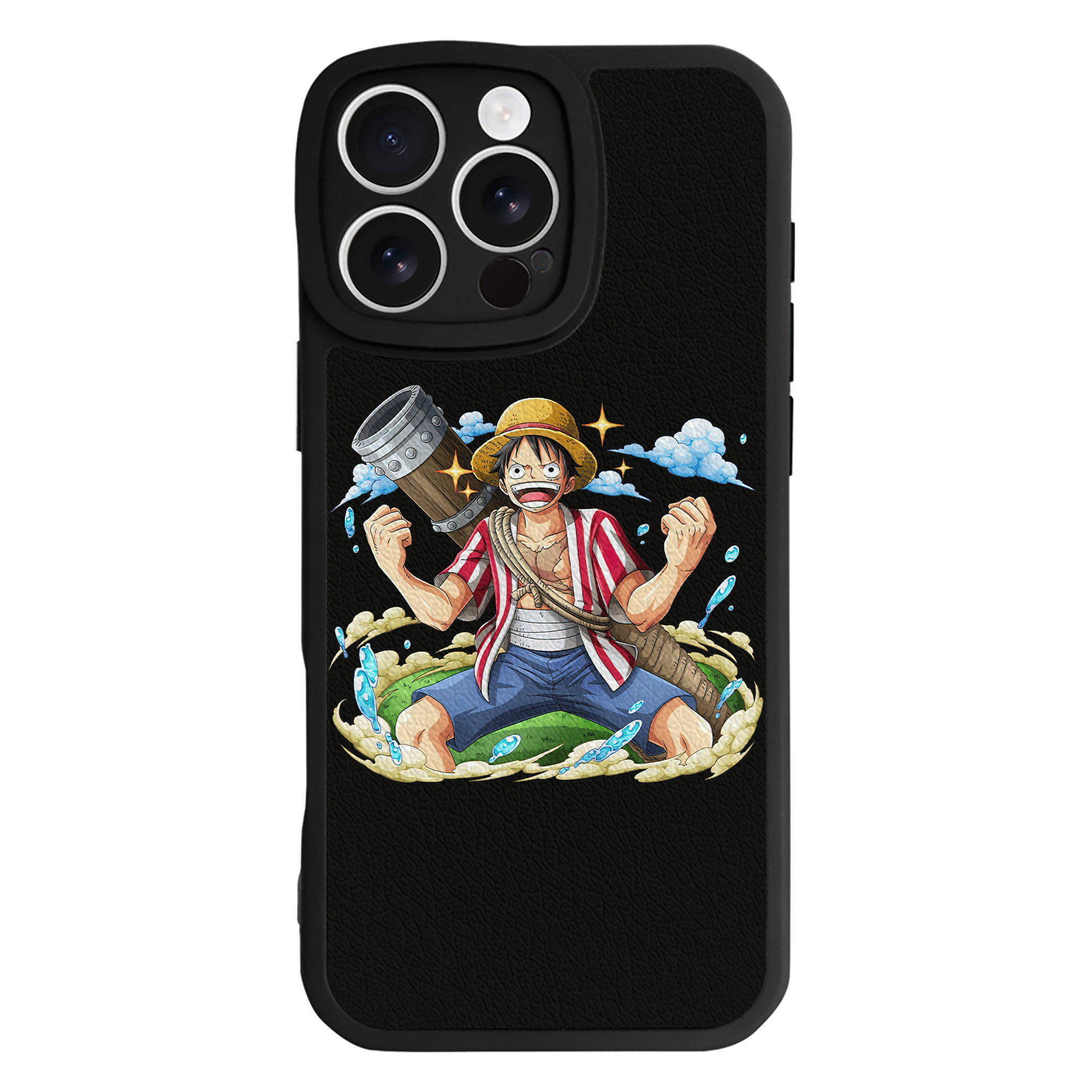 （画像用） ワンピース モンキー・D・ルフィ ONE PIECE Monkey D. Luffy 【iPhone 16シリーズ対応】シリコンスマホケース（レザー調） 材質：シリコン
